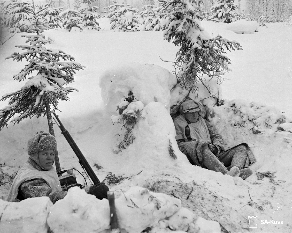 1. helmikuuta 1940. Suomalaisia sotilaita Kollaan rintamalla