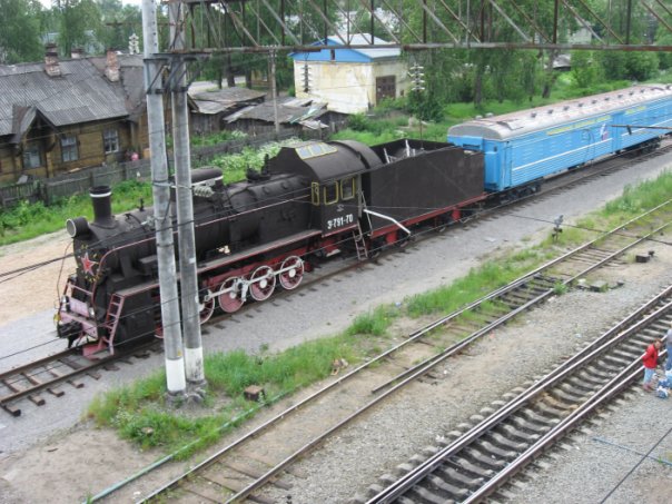 June 28, 2009. Medvezhegorsk. Steam locomotive ER−791-70