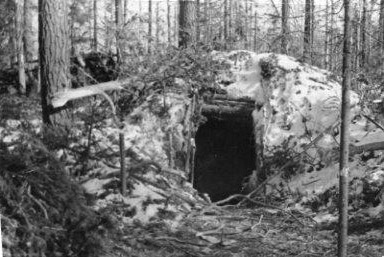 Maaliskuu 1940. Kollaa. Suomen joukkojen asemat Musta -niminen mäellä
