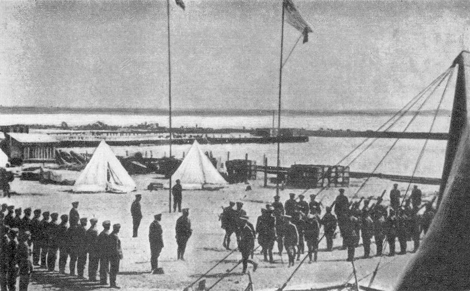 1919. Karhumäki. Ententeen joukkojen joukkojen leiri