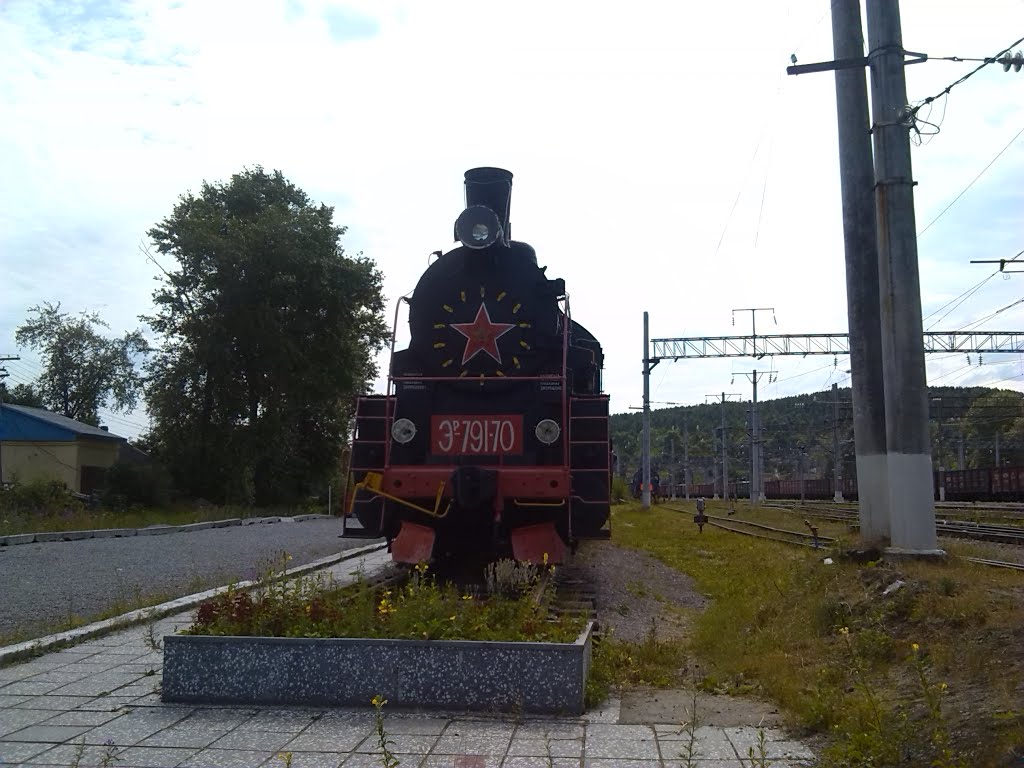 Late 2000's. Medvezhegorsk. Steam locomotive ER−791-70
